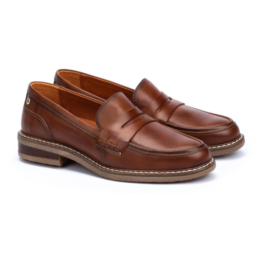 Women's Pikolinos ALDAYA Loafers Brown | NZ G1Q8A90